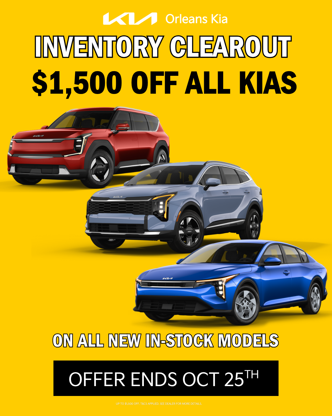 FLASH SALE: $1,500 OFF ALL NEW KIAS!